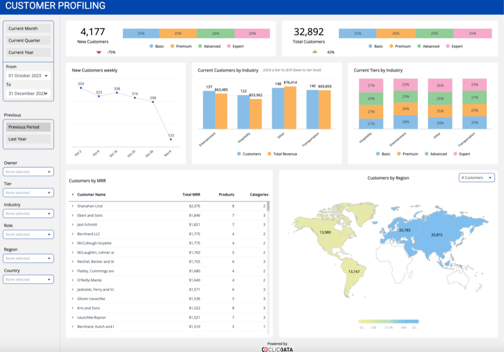 customer profiling dashboard template