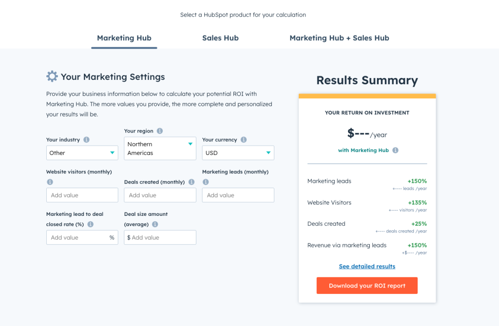 blog hubspot roi calculator