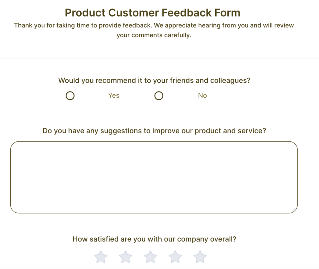 jotform customer feedback